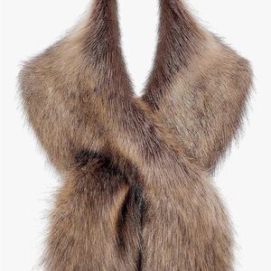 Faux Brown Fur Shawl Scarf